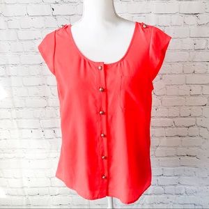 Coral J.Crew blouse